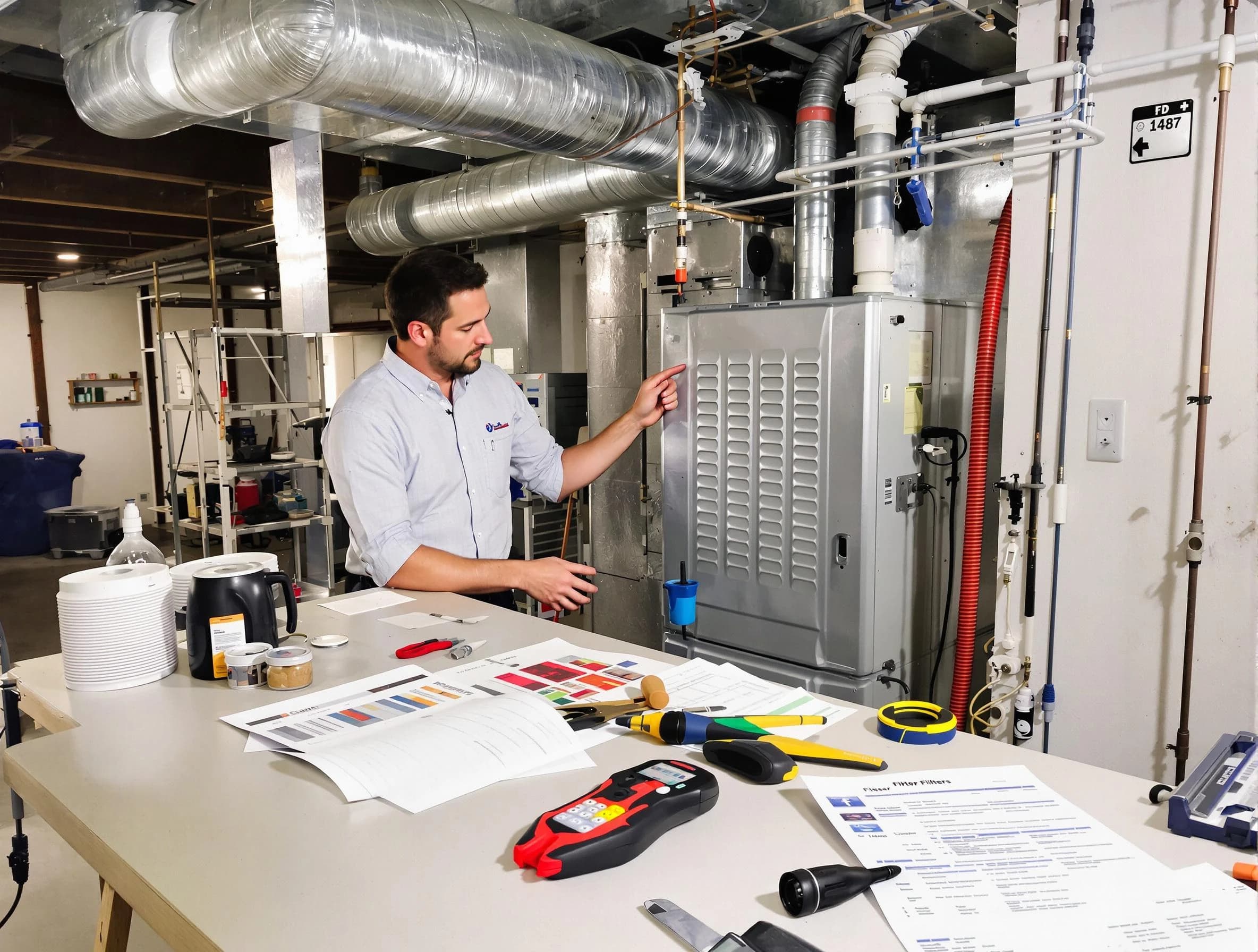 Doraville Air Duct Cleaning inspector conducting detailed filter system evaluation using professional diagnostic tools in Doraville