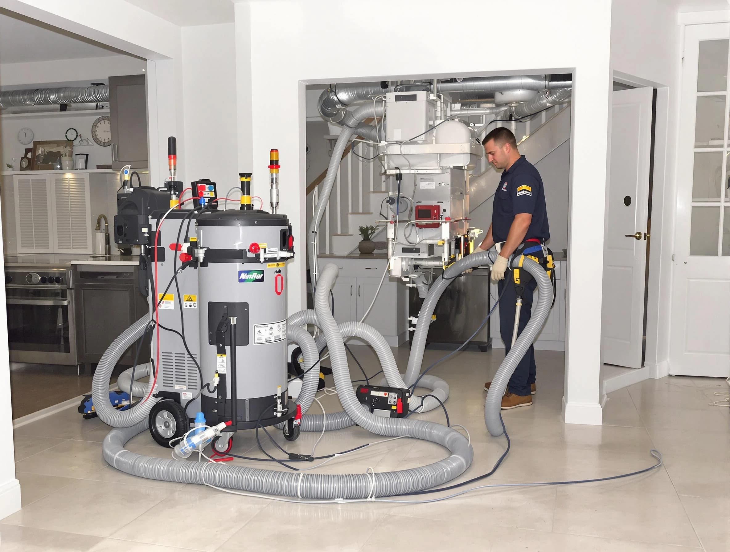 Doraville Air Duct Cleaning technician operating negative pressure cleaning equipment for thorough duct maintenance in Doraville